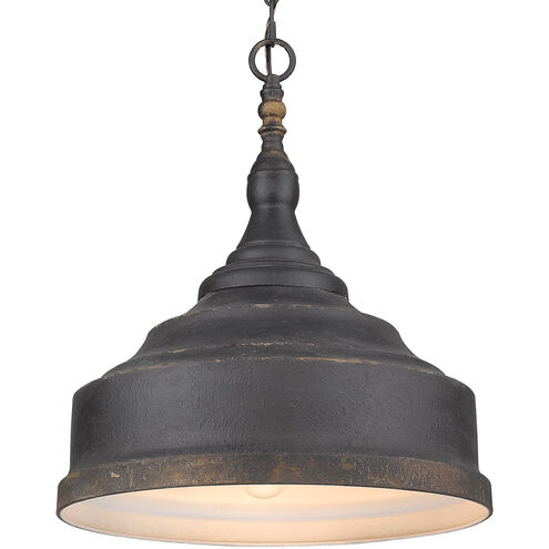 Keating 3 Light 17 inch Antique Black Iron Pendant Ceiling Light